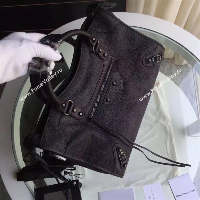 Balenciaga city large black goatskin bag 4381