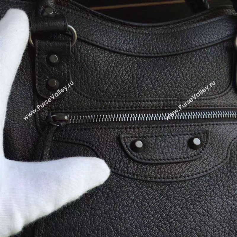 Balenciaga city large black goatskin bag 4381