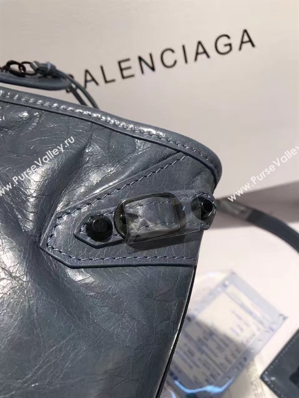 Balenciaga city small blue gray bag 4382