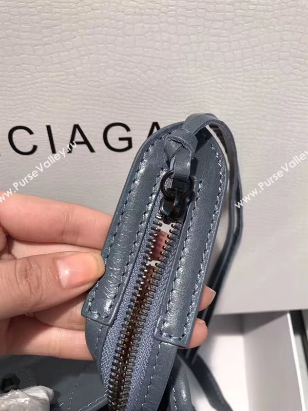 Balenciaga city small blue gray bag 4382