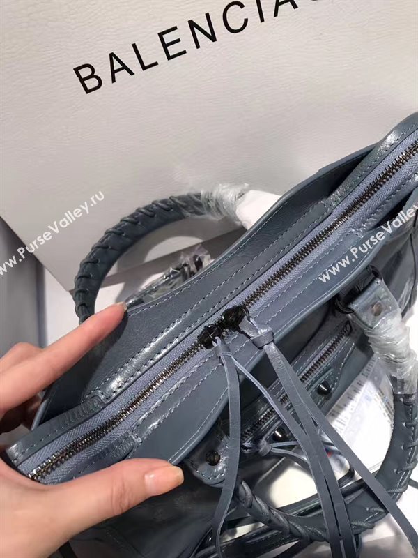 Balenciaga city small blue gray bag 4382