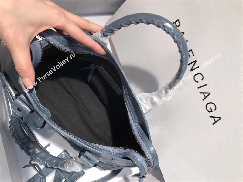 Balenciaga city small blue gray bag 4382