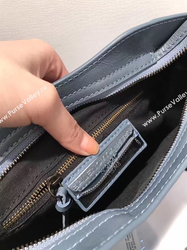 Balenciaga city small blue gray bag 4382