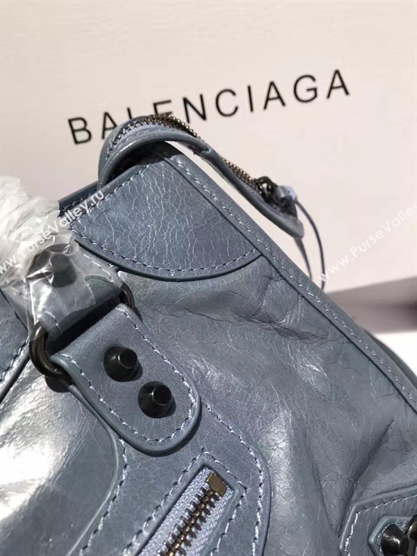 Balenciaga city small blue gray bag 4382