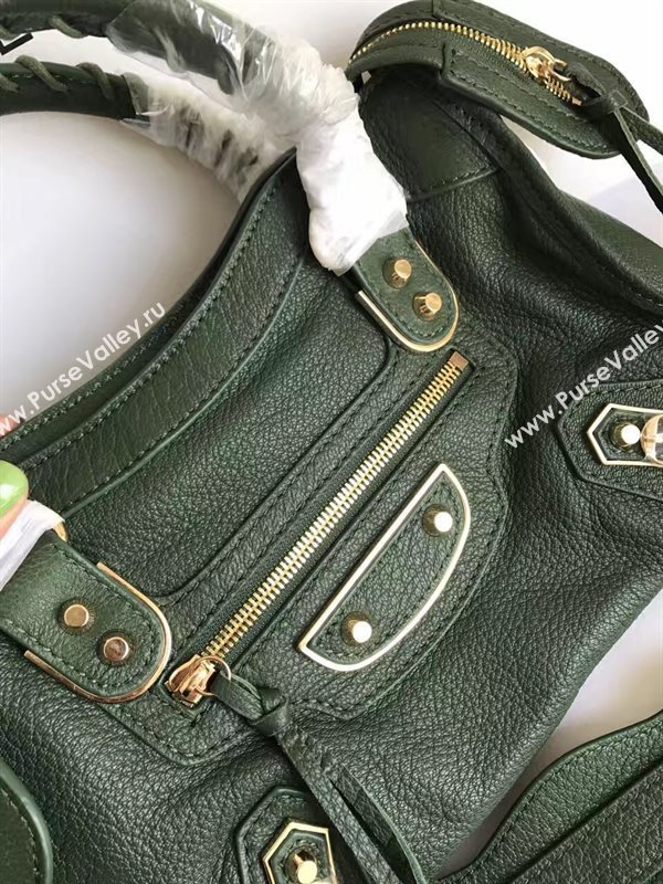 Balenciaga city green goatskin small bag 4383