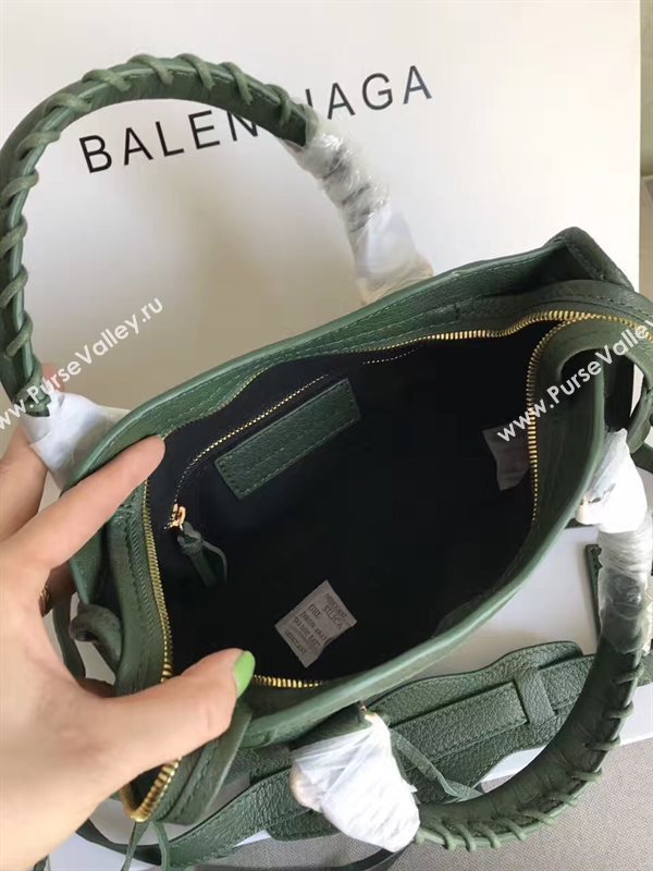 Balenciaga city green goatskin small bag 4383