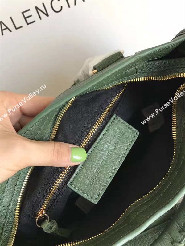 Balenciaga city green goatskin small bag 4383