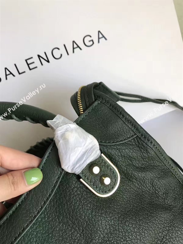 Balenciaga city green goatskin small bag 4383