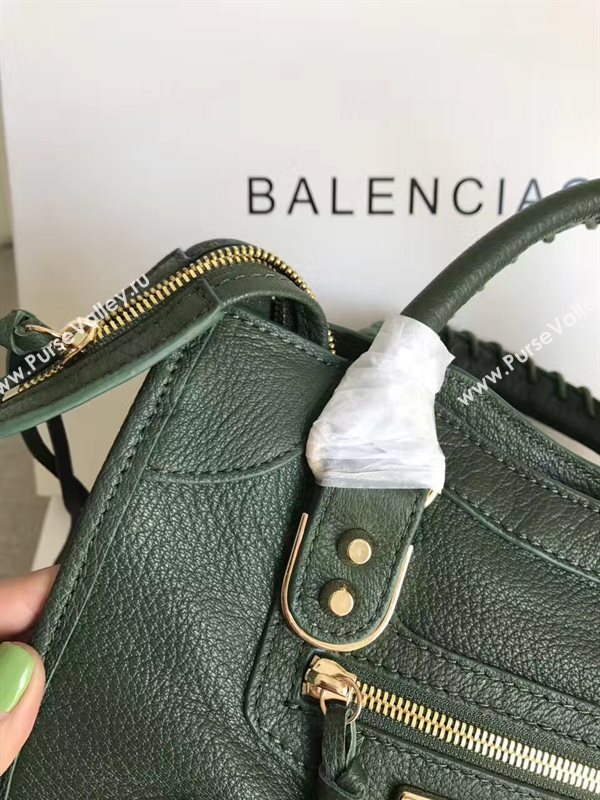 Balenciaga city green goatskin small bag 4383