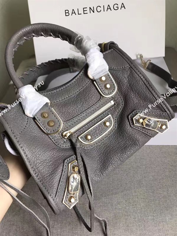 Balenciaga city gray goatskin mini bag 4384