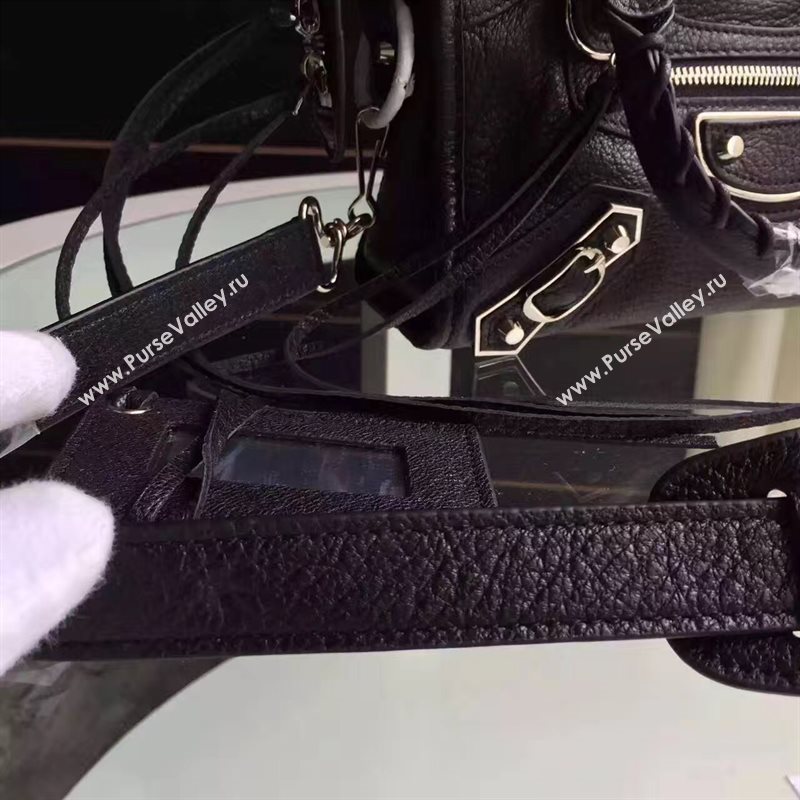 Balenciaga city black goatskin mini bag 4385