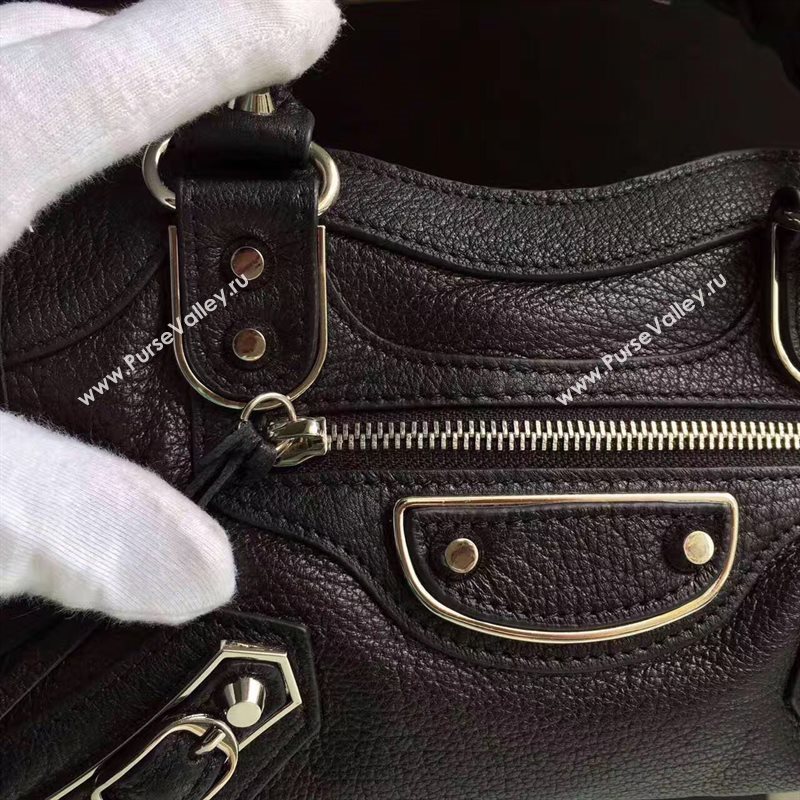 Balenciaga city black goatskin mini bag 4385