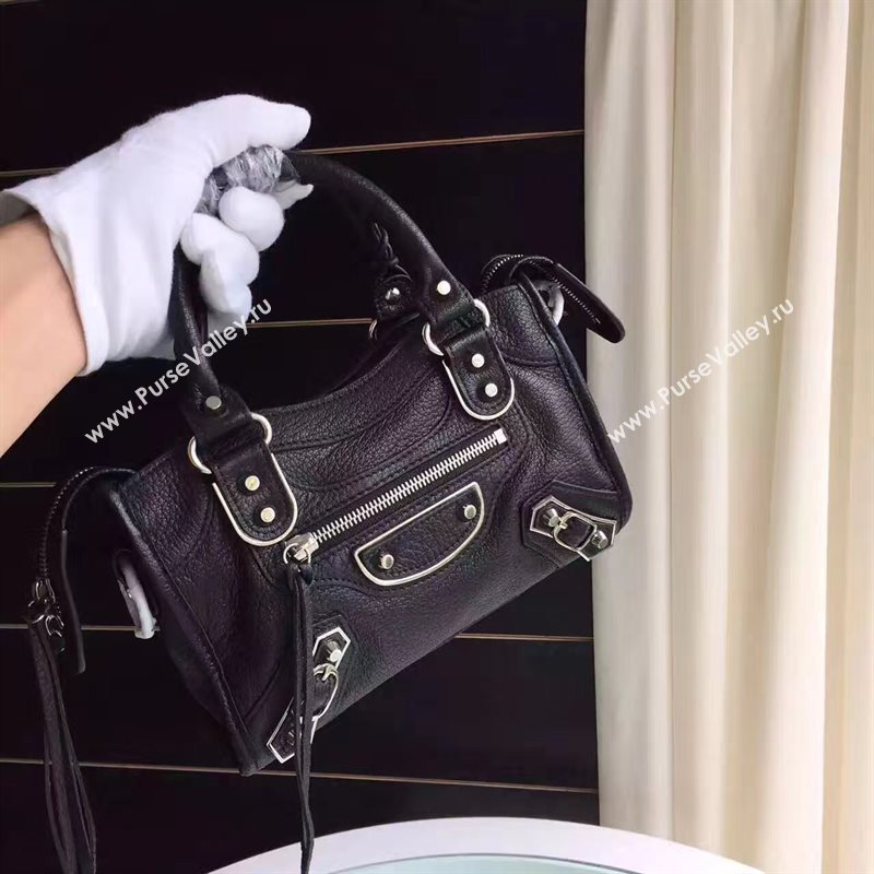 Balenciaga city black goatskin mini bag 4385