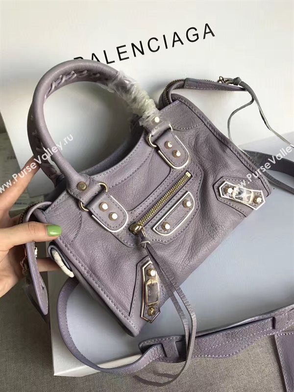 Balenciaga city mini gray goatskin bag 4386