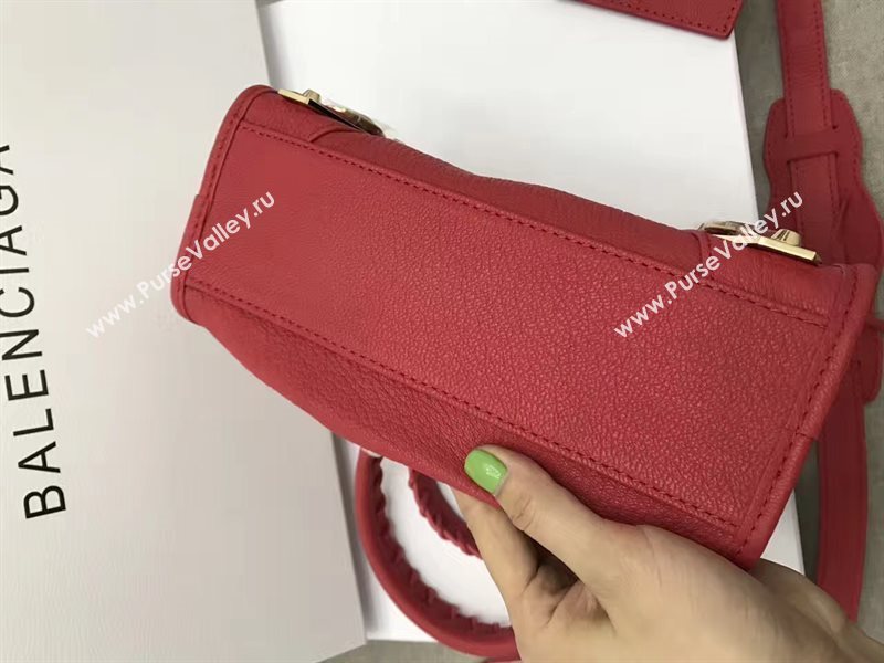 Balenciaga city mini red goatskin bag 4387