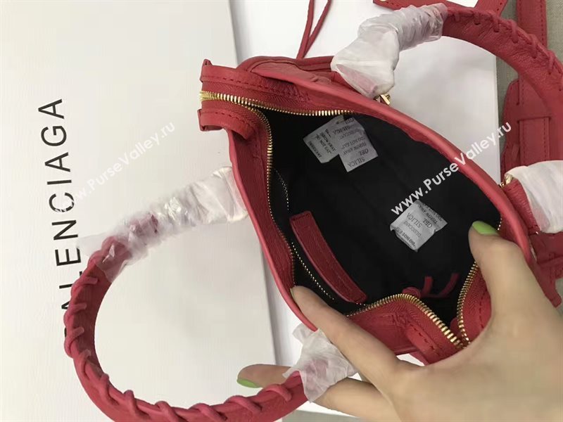 Balenciaga city mini red goatskin bag 4387