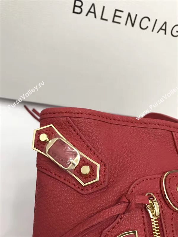 Balenciaga city mini red goatskin bag 4387