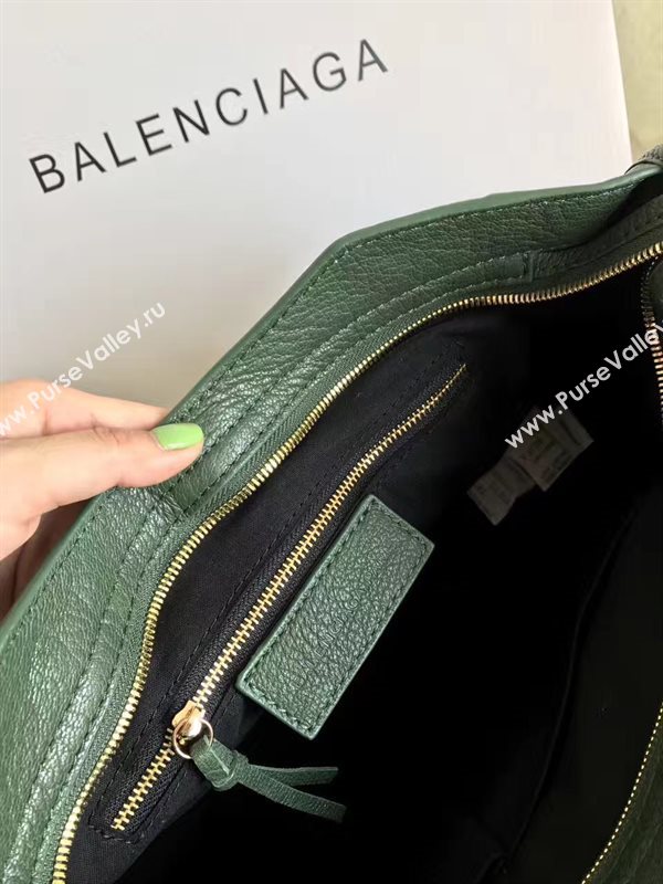 Balenciaga city green goatskin large bag 4388