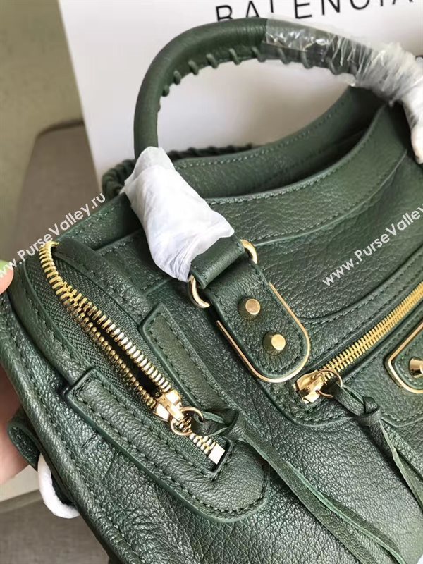 Balenciaga city green goatskin large bag 4388