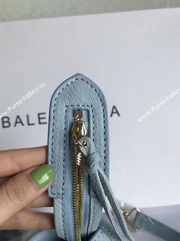 Balenciaga city light blue goatskin mini bag 4389