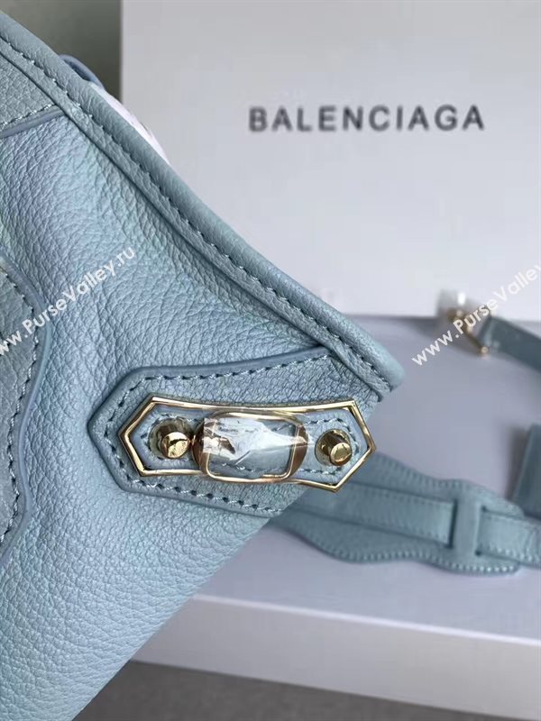 Balenciaga city light blue goatskin mini bag 4389