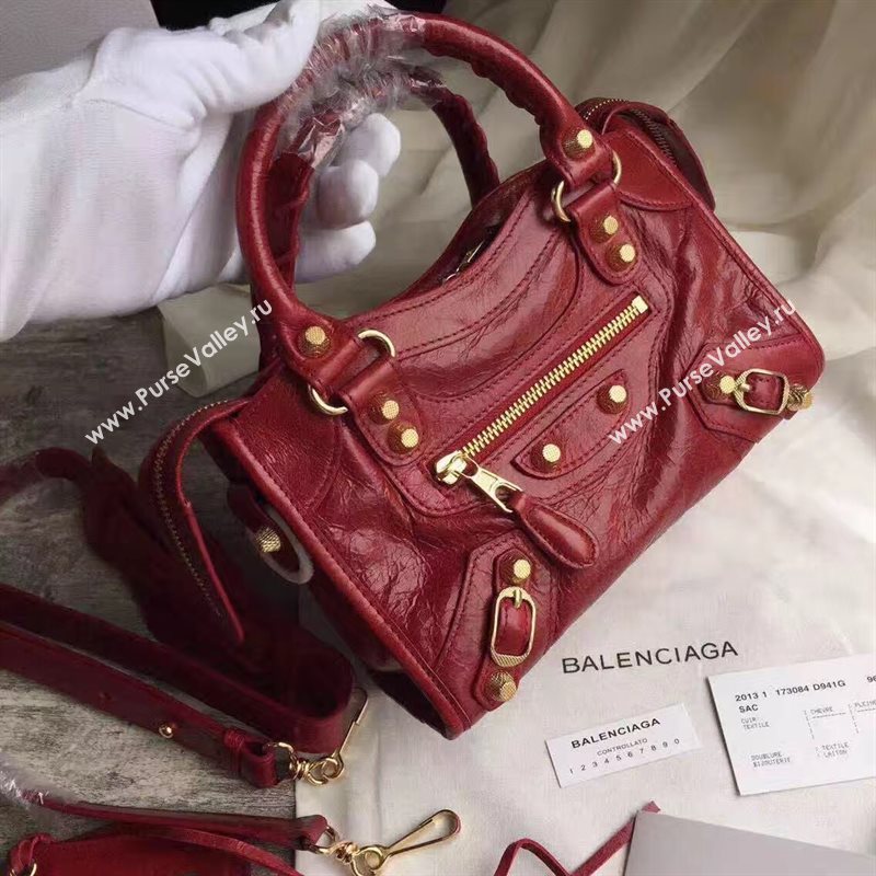 Balenciaga city mini wine bag 4392