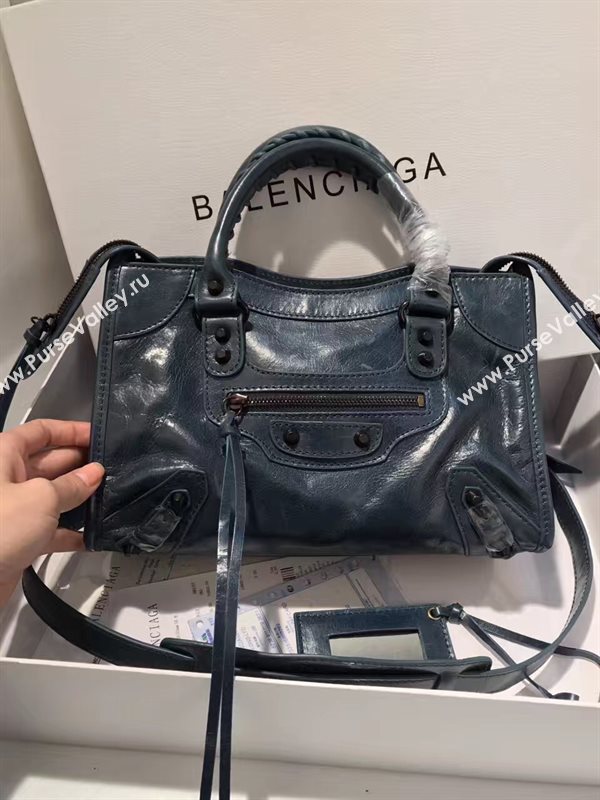Balenciaga city small navy bag 4398