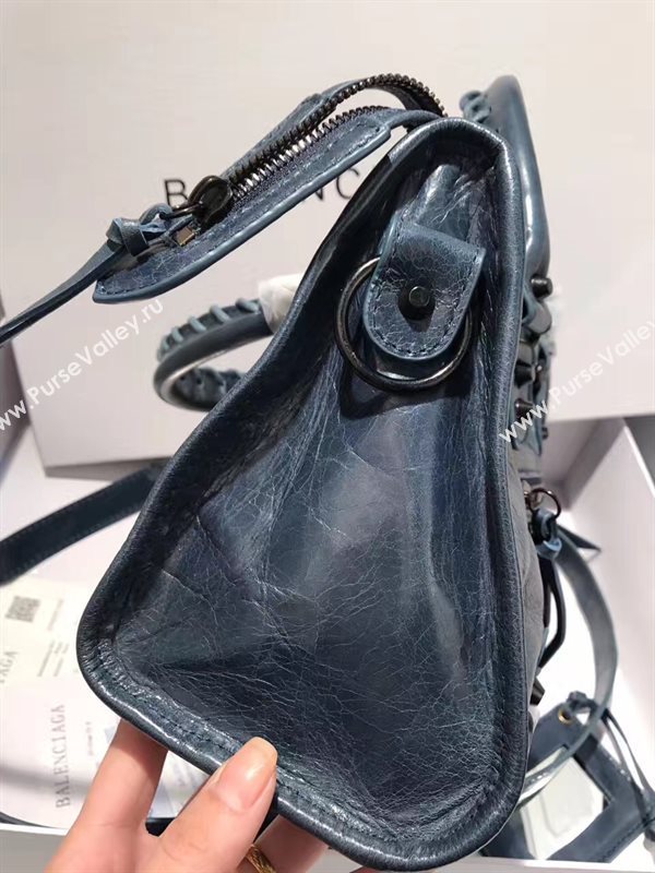 Balenciaga city small navy bag 4398