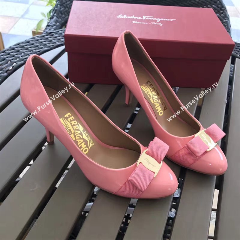 Ferragamo 7cm heels sandals pink paint shoes 4300