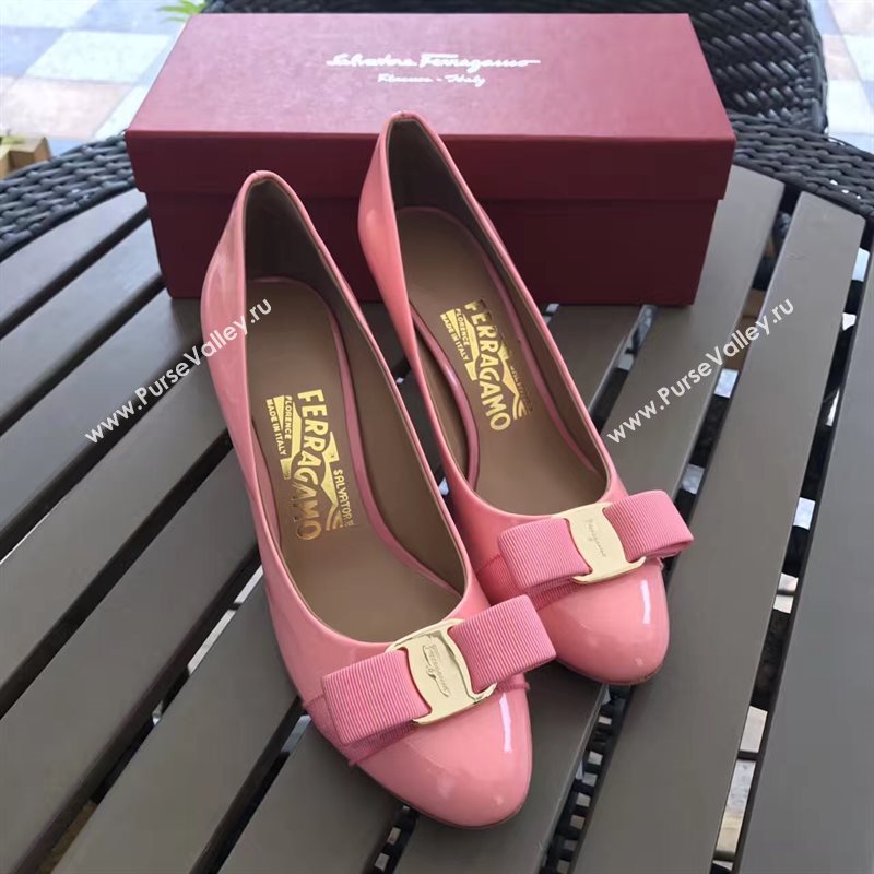Ferragamo 7cm heels sandals pink paint shoes 4300