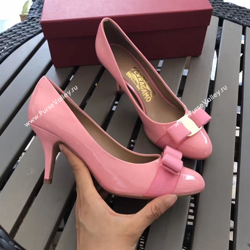 Ferragamo 7cm heels sandals pink paint shoes 4300