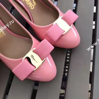 Ferragamo 7cm heels sandals pink paint shoes 4300