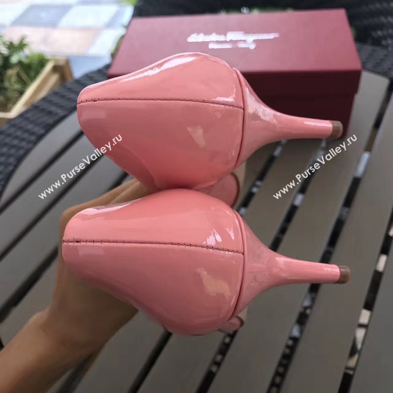 Ferragamo 7cm heels sandals pink paint shoes 4300