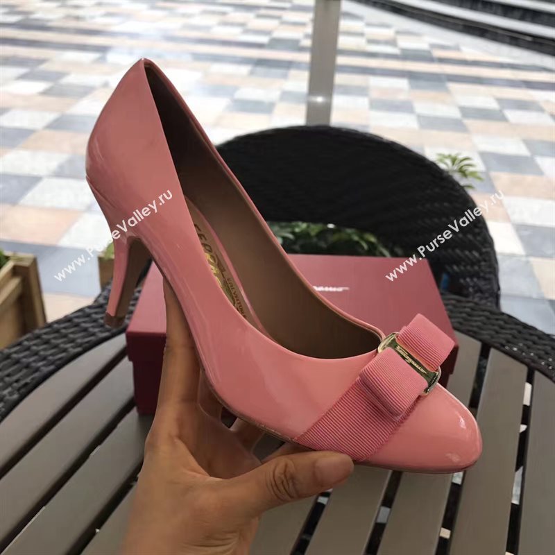 Ferragamo 7cm heels sandals pink paint shoes 4300