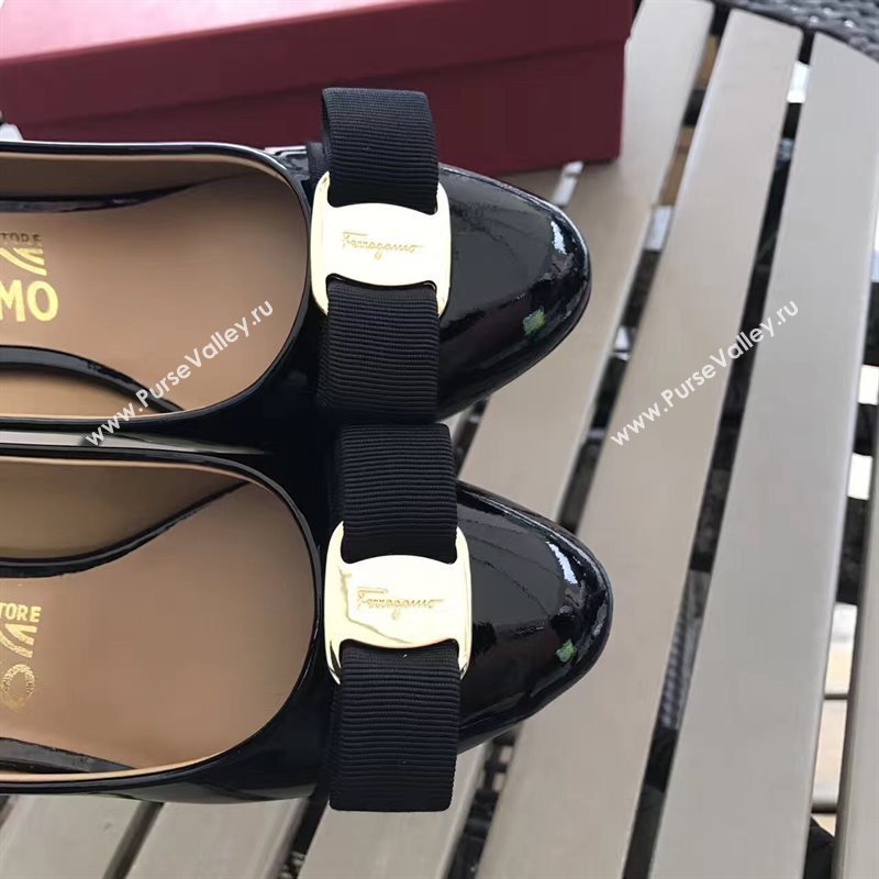 Ferragamo 7cm heels sandals black paint shoes 4301