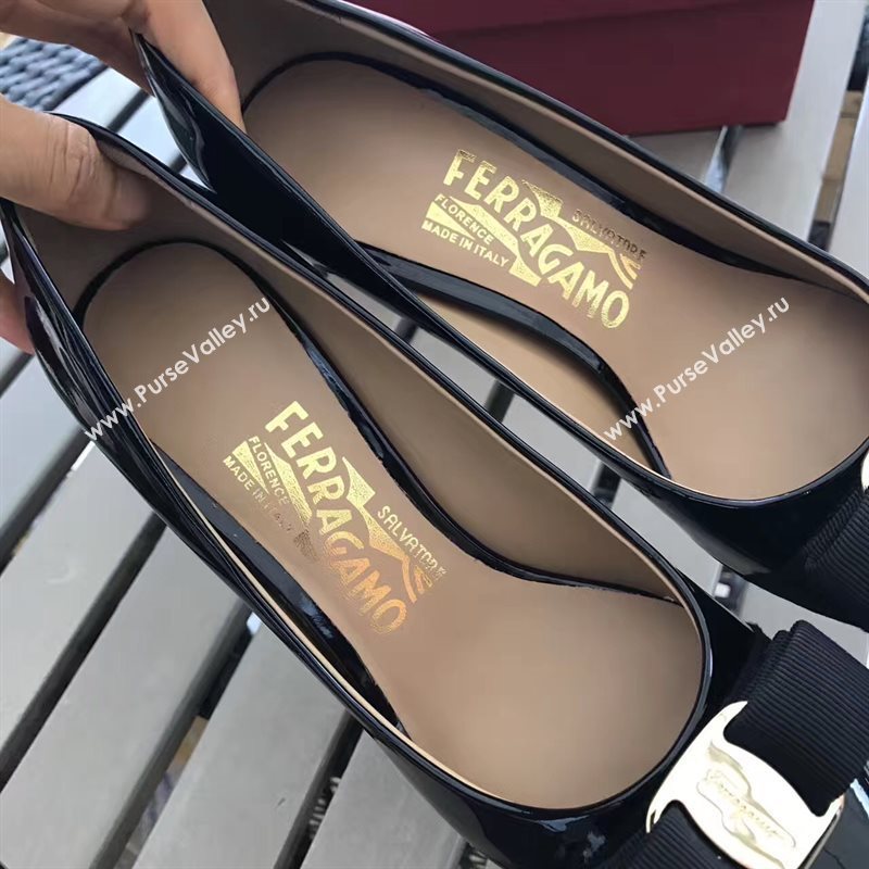 Ferragamo 7cm heels sandals black paint shoes 4301