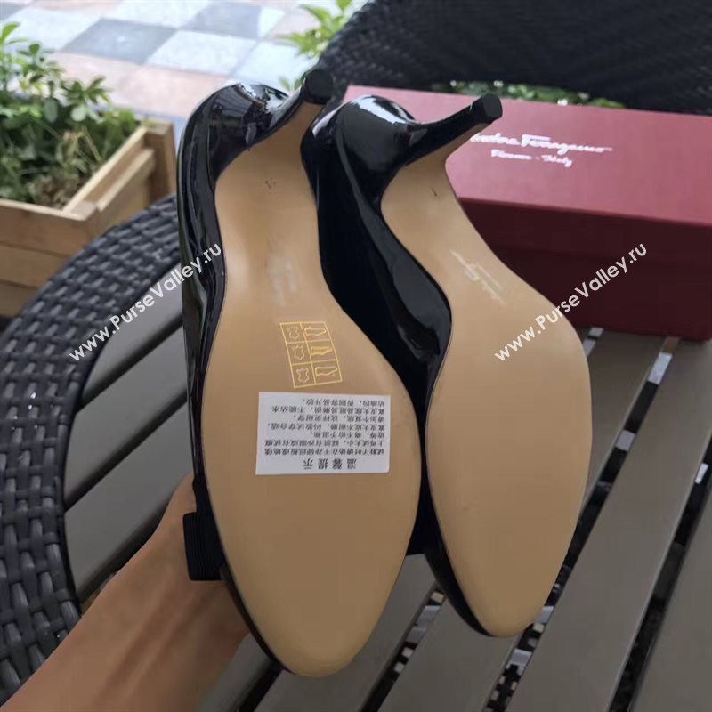 Ferragamo 7cm heels sandals black paint shoes 4301