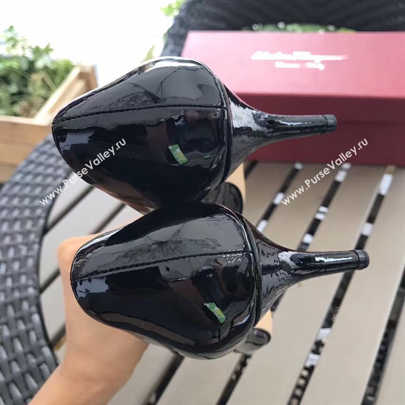 Ferragamo 7cm heels sandals black paint shoes 4301
