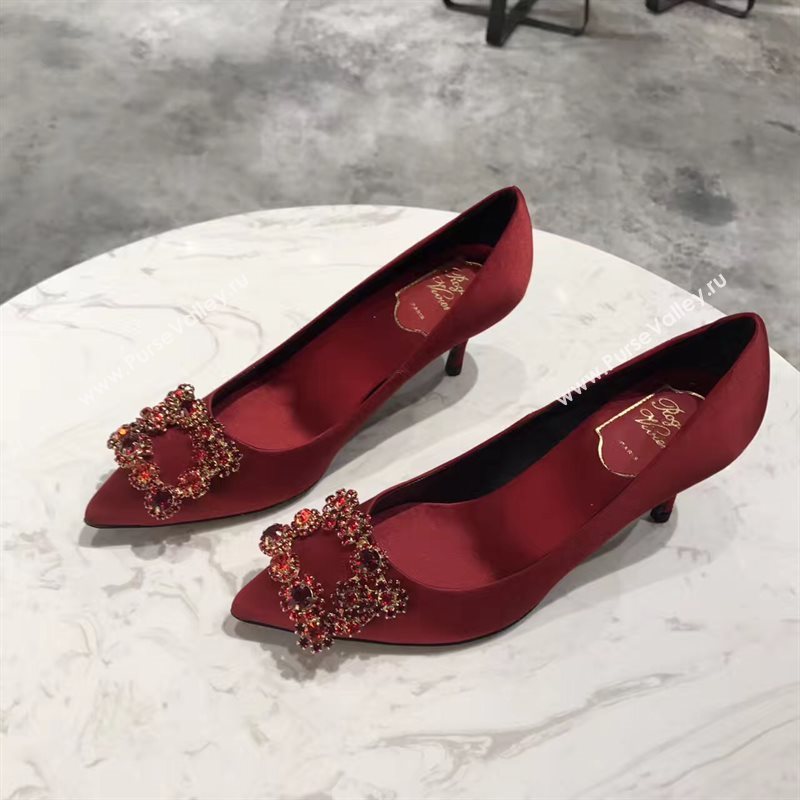 Roger Vivier RV 6.5 heels red sandals shoes 4302