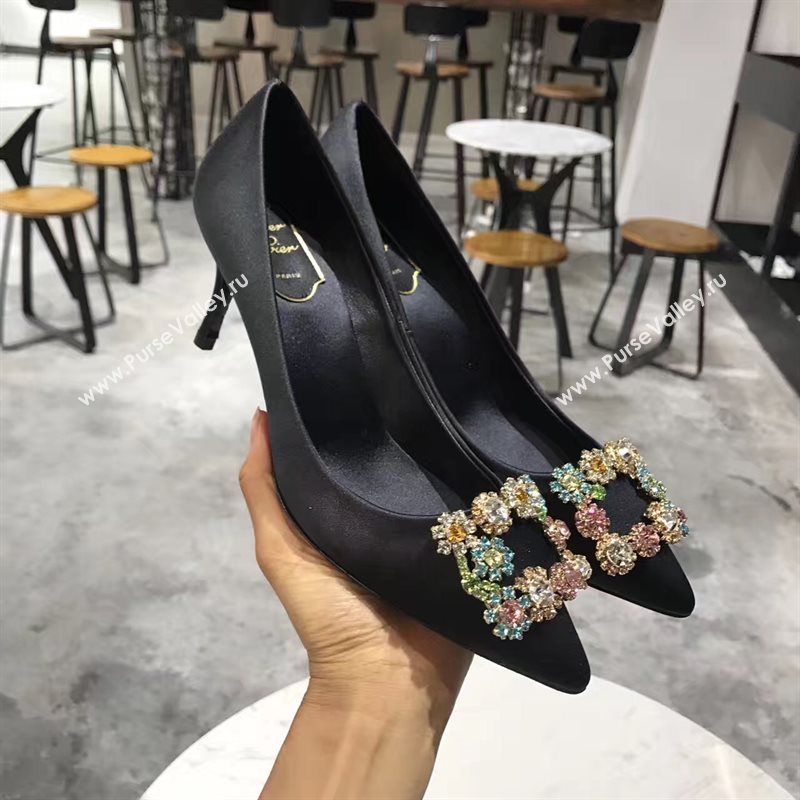 Roger Vivier RV 6.5 heels black sandals shoes 4303