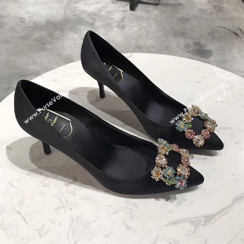 Roger Vivier RV 6.5 heels black sandals shoes 4303