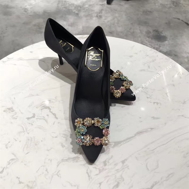 Roger Vivier RV 6.5 heels black sandals shoes 4303