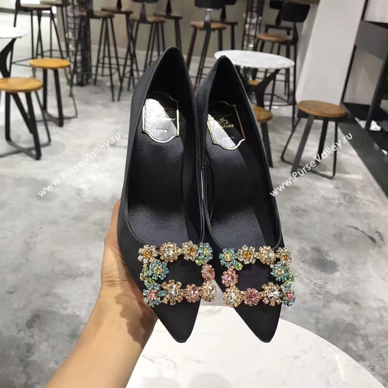 Roger Vivier RV 6.5 heels black sandals shoes 4303