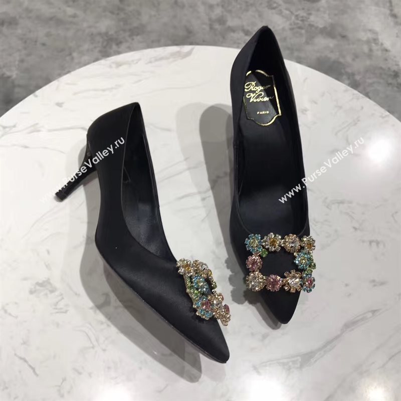 Roger Vivier RV 6.5 heels black sandals shoes 4303