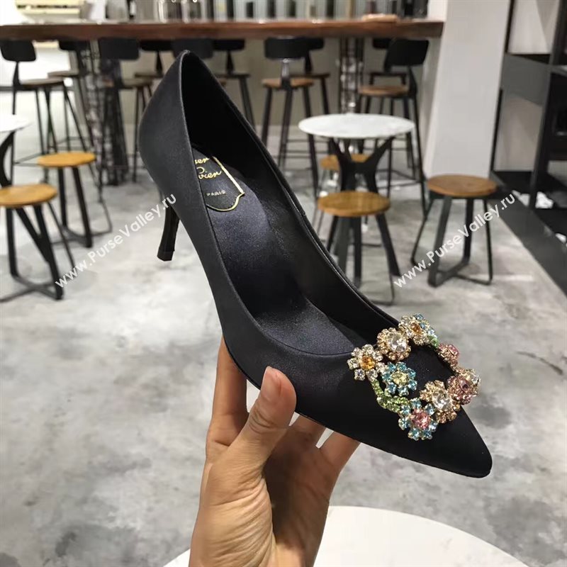 Roger Vivier RV 6.5 heels black sandals shoes 4303