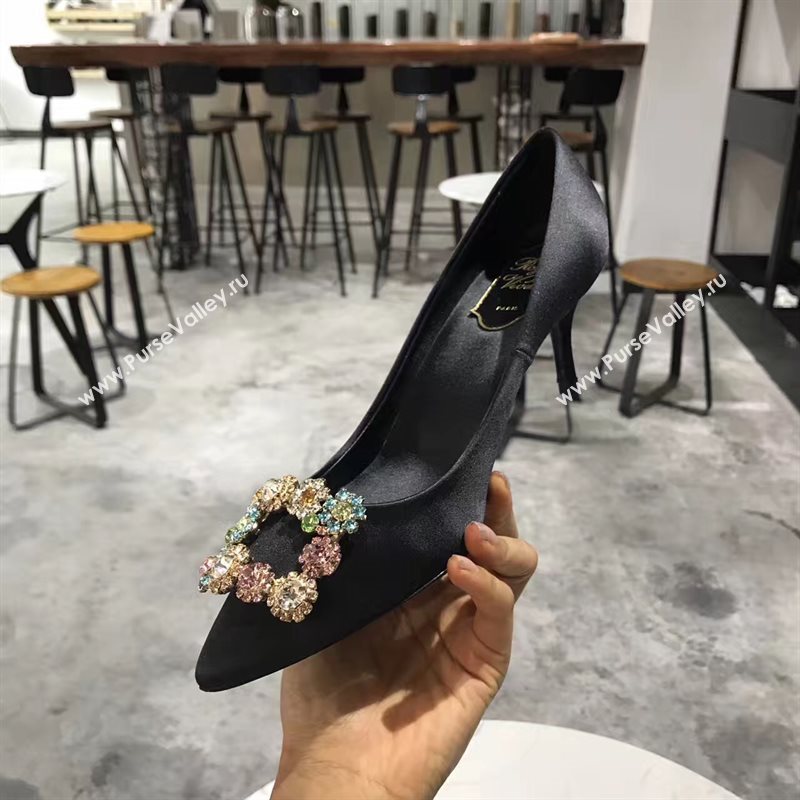 Roger Vivier RV 6.5 heels black sandals shoes 4303