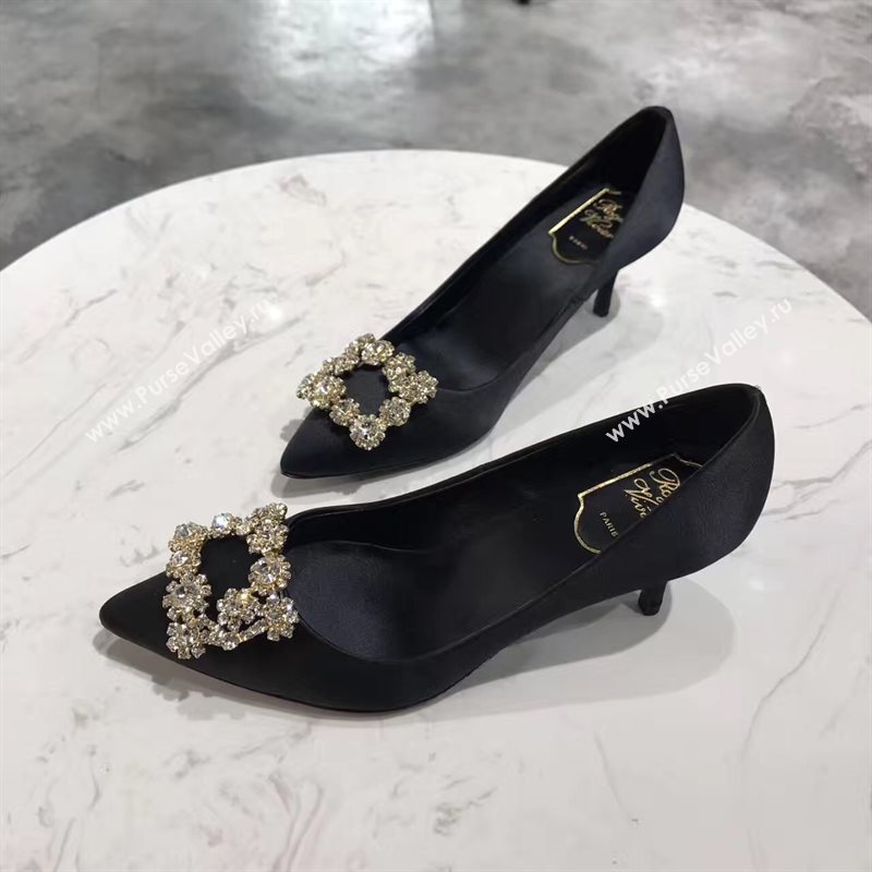 Roger Vivier RV 6.5 heels black sandals shoes 4304