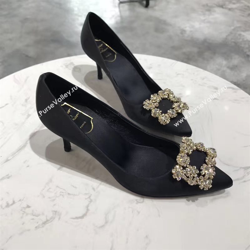 Roger Vivier RV 6.5 heels black sandals shoes 4304