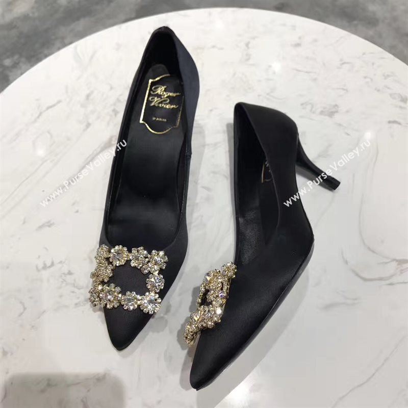 Roger Vivier RV 6.5 heels black sandals shoes 4304