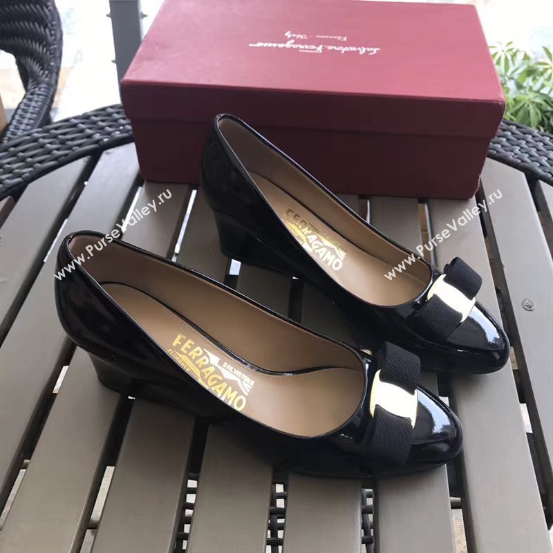 Ferragamo 6cm heels black sandals shoes 4307